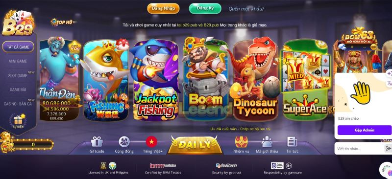 Giới thiệu về hạng mục nổ hũ tại cổng game B29 